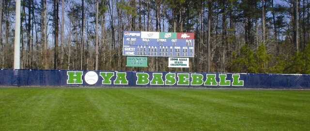 Custom Windscreen for Fences with Block Style Lettering
